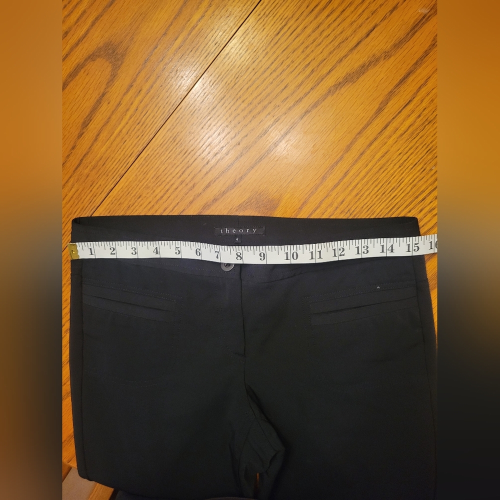 Theory Black Wool Blend Capri Cropped Dress Pants Trousers Women's Size 4 - Picture 9 of 10